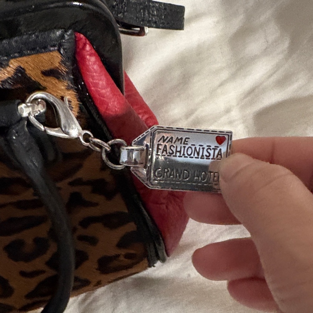 Brighton Leopard Print and Red Leather Mini Purse with Crossbody Strap - Picture 3 of 10
